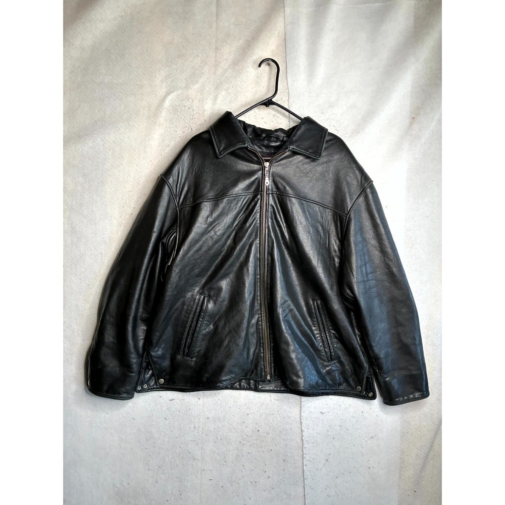 Tibor Bomber Jacket Men's XL Black Lined Double Pockets Collared Full Zipper